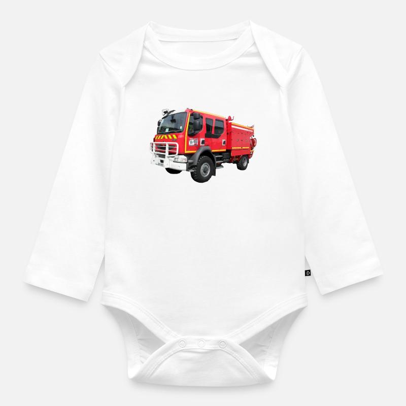 firefighter CCF - Organic Longsleeve Baby Bodysuit - white