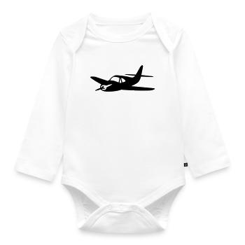 Propeller planes - Organic Longsleeve Baby Bodysuit - white - Front