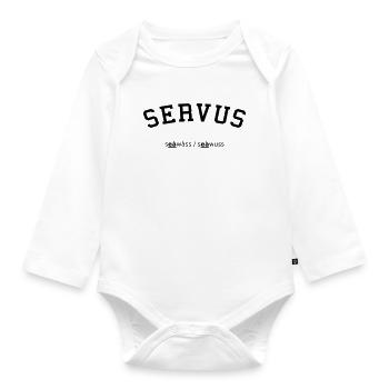 Servus Collegestyle - Baby Bio-Langarm-Body - Weiß - Vorne