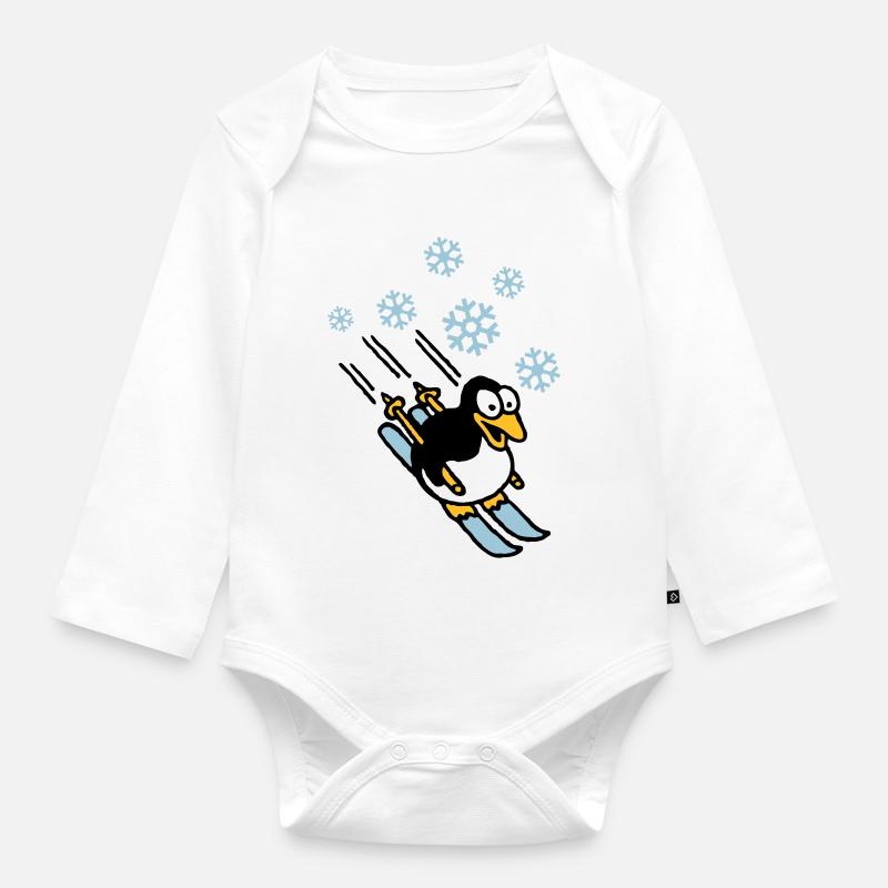 pinguin_ski_022011_h_3c - Baby Bio-Langarm-Body - Weiß