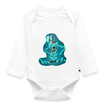 Seiltanzende Puppe - Baby Bio-Langarm-Body - Weiß - Vorne