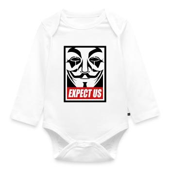 Anonymous - Expect us - We are legion - Baby Bio-Langarm-Body - Weiß - Vorne