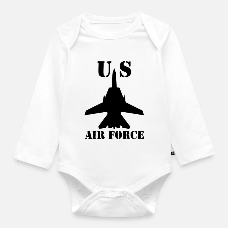 air_force - Baby Bio-Langarm-Body - Weiß