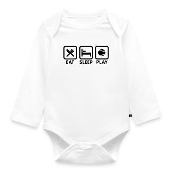 Eat Sleep Play Tennis - Organic Longsleeve Baby Bodysuit - white - Front