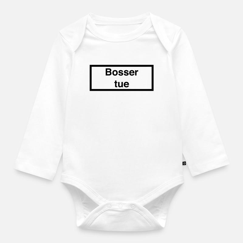 Work kills :) - Organic Longsleeve Baby Bodysuit - white