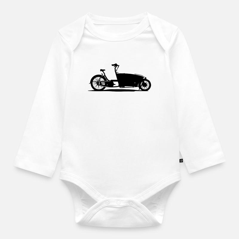 vélo cargo - Body Bébé bio manches longues - blanc