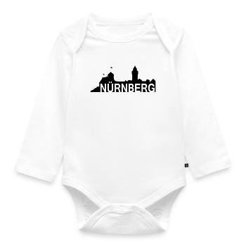 Nuremberg - roil © - Nuremberg with silhouette - Organic Longsleeve Baby Bodysuit - white - Front