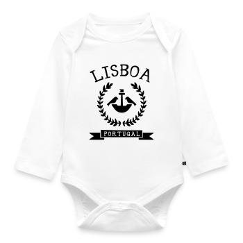 Lisboa Wappen Portugal - Baby Bio-Langarm-Body - Weiß - Vorne