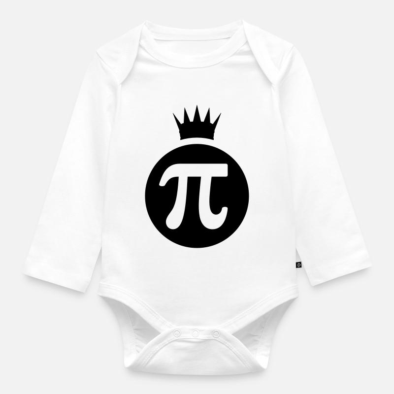Pi king / Pi König (1c) - Baby Bio-Langarm-Body - Weiß