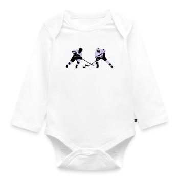 Ice hockey - Organic Longsleeve Baby Bodysuit - white - Front