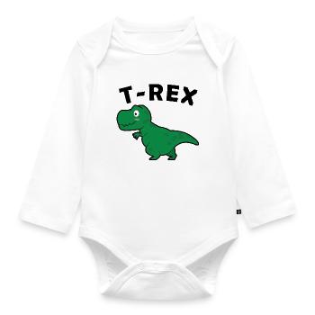 T-REX - Organic Longsleeve Baby Bodysuit - white - Front