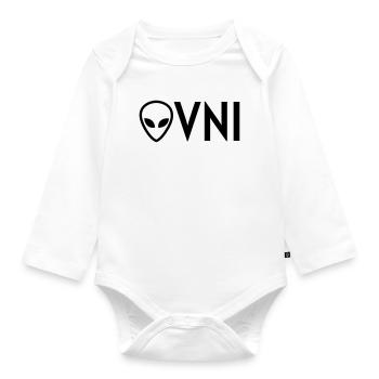 Ufo Alien Raum außerirdisches Aussenseiter - Baby Bio-Langarm-Body - Weiß - Vorne