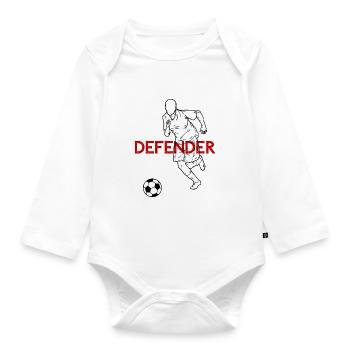Defender Defender Soccer Saying Gift - Organic Longsleeve Baby Bodysuit - white - Front