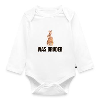 lustiges Meme - Baby Bio-Langarm-Body - Weiß - Vorne