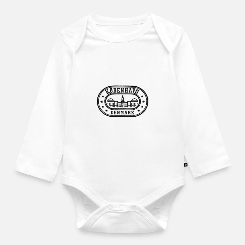 Danemark - Body Bébé bio manches longues - blanc