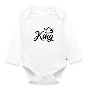 King Partnerlook - Baby Bio-Langarm-Body - Weiß - Vorne