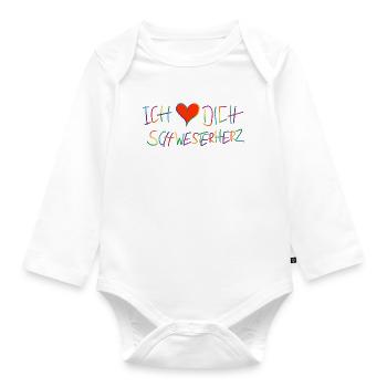 schwesterherz - Baby Bio-Langarm-Body - Weiß - Vorne