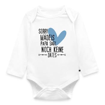 Papas Liebling - Baby Bio-Langarm-Body - Weiß - Vorne