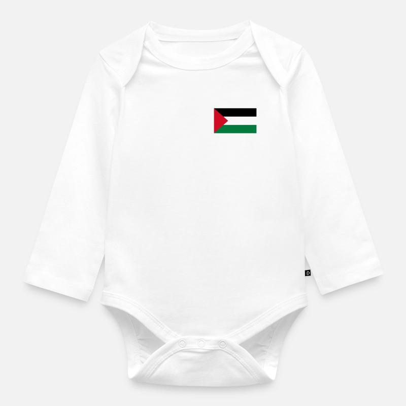 Free palestine - Body Bébé bio manches longues - blanc