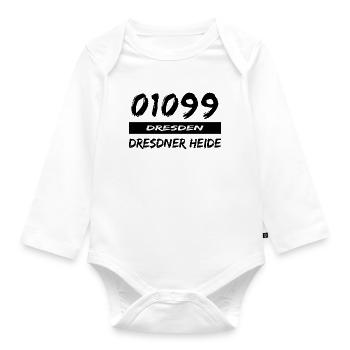 01099 Dresden Dresdner Heide tshirt - Baby Bio-Langarm-Body - Weiß - Vorne