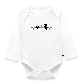 Skating Skating Heartbeat - Organic Longsleeve Baby Bodysuit - white - Front