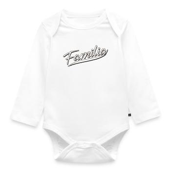 famille amour fête parents chemise familia gang capuche - Body Bébé bio manches longues - blanc - Devant