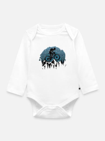 Fahrrad MTB - Baby Bio-Langarm-Body - Weiß