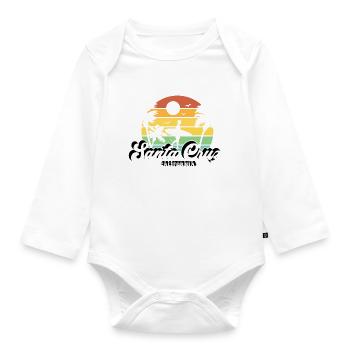 Santa Cruz California rétro vintage style années 70 - Body Bébé bio manches longues - blanc - Devant