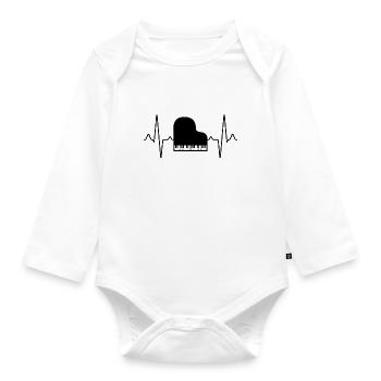 Piano Piano Heartbeat - Body Bébé bio manches longues - blanc - Devant