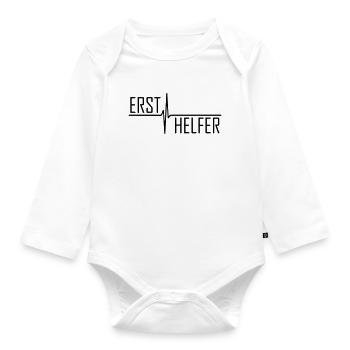 Ersthelfer Sanitäter erste Hilfe - Baby Bio-Langarm-Body - Weiß - Vorne