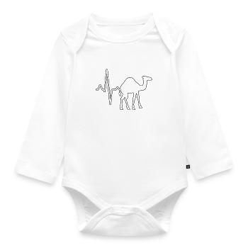 Dromedar Herzschlag - Baby Bio-Langarm-Body - Weiß - Vorne