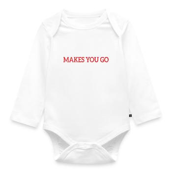 Helium Makes you He He He Chemie Witz Element - Baby Bio-Langarm-Body - Weiß - Vorne