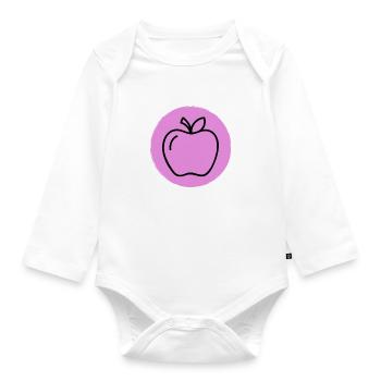 Apple - Organic Longsleeve Baby Bodysuit - white - Front