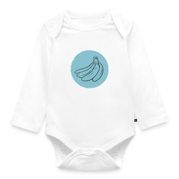 Banana - Organic Longsleeve Baby Bodysuit - white - Front