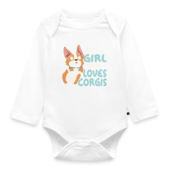 Just A Girl Who Loves Corgis Cute Corgi Dog Lover - Organic Longsleeve Baby Bodysuit - white - Front