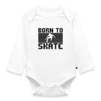 skating - Organic Longsleeve Baby Bodysuit - white - Front