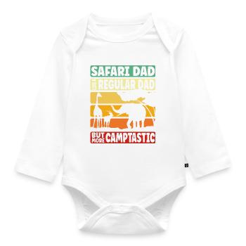 Safari Dad - Organic Longsleeve Baby Bodysuit - white - Front