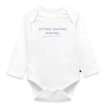 Human Design Projektor "Sitting, Waiting, Wishing. - Baby Bio-Langarm-Body - Weiß - Vorne