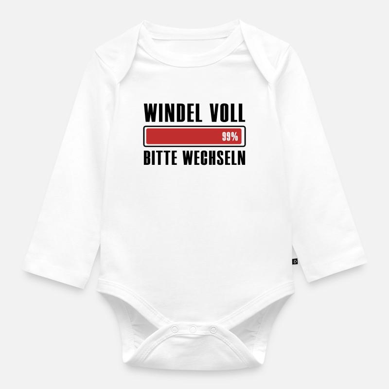 WINDEL VOLL - Baby Bio-Langarm-Body - Weiß