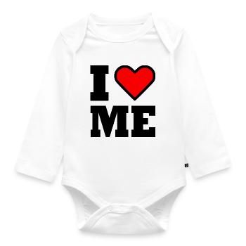 I love me - Baby Bio-Langarm-Body - Weiß - Vorne