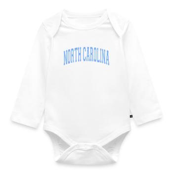 North Carolina - Organic Longsleeve Baby Bodysuit - white - Front