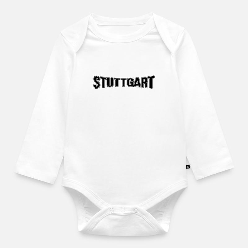 Stuttgart - Baby Bio-Langarm-Body - Weiß
