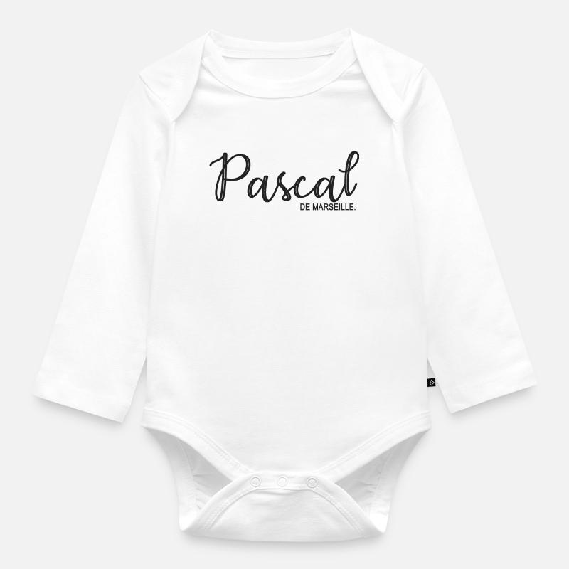 Pascal de Marseille Geschenk T Shirt Pascal - Baby Bio-Langarm-Body - Weiß