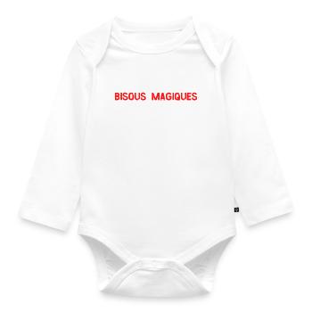 Je veux des bisous magiques - Body Bébé bio manches longues - blanc - Devant