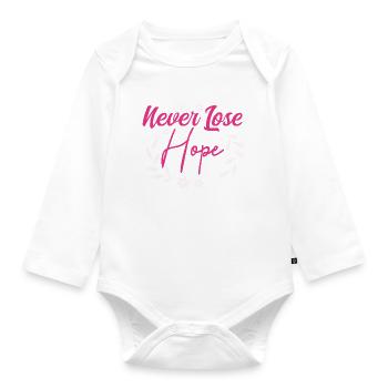 October Rose Hope For All - Organic Longsleeve Baby Bodysuit - white - Front