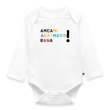 Cocuk Amca Kinder Onkel - Baby Bio-Langarm-Body - Weiß - Vorne