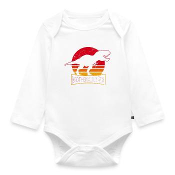 Brudersaurus Rex Big Brother Dinosaure Dino - Body Bébé bio manches longues - blanc - Devant