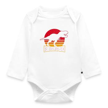 Brudersaurus Rex Big Brother Dinosaure Dino - Body Bébé bio manches longues - blanc - Devant
