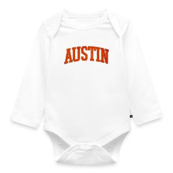 Austin Varsity Lettering - Organic Longsleeve Baby Bodysuit - white - Front