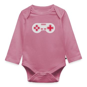 Design Retro Gamer Controller - Baby Bio-Langarm-Body - Mauve - Vorne